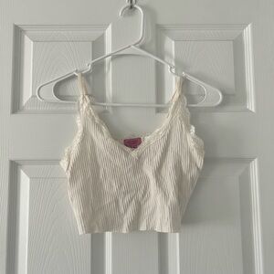 Francescas Cream Lace Bralette